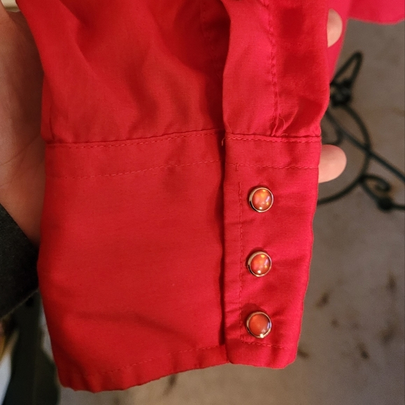 Vintage Red Snap-Button Westernwear Shirt - Picture 5 of 7